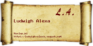 Ludwigh Alexa névjegykártya